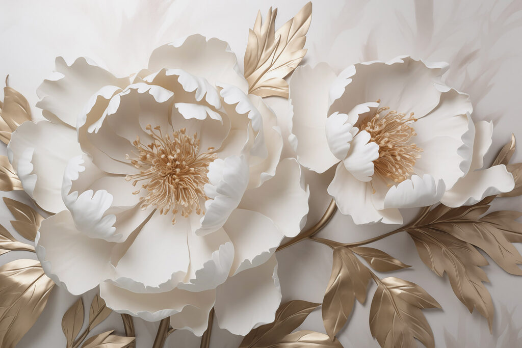 Peonie color crema — design completo