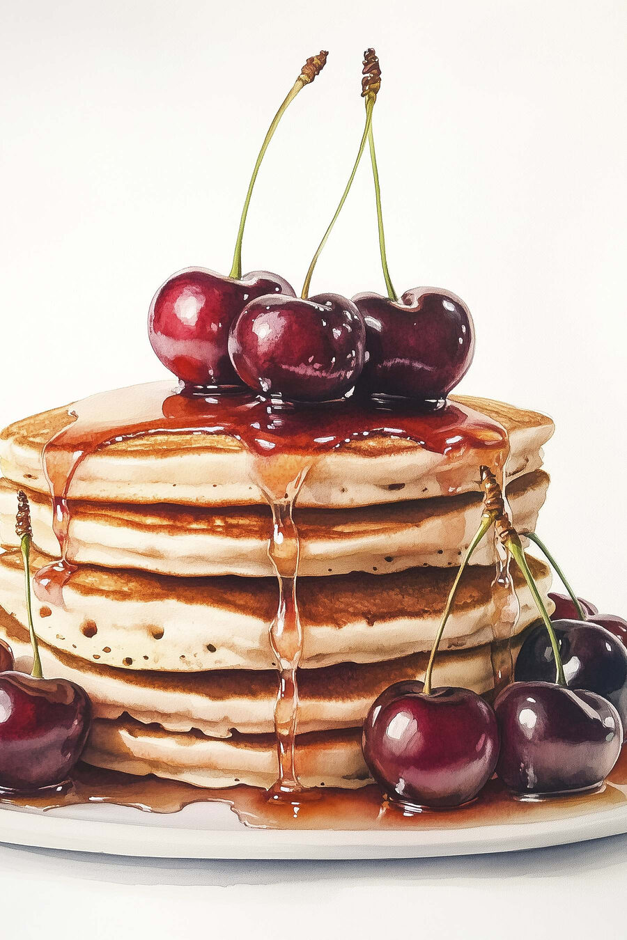 Pancake con ciliegie lucide — design completo