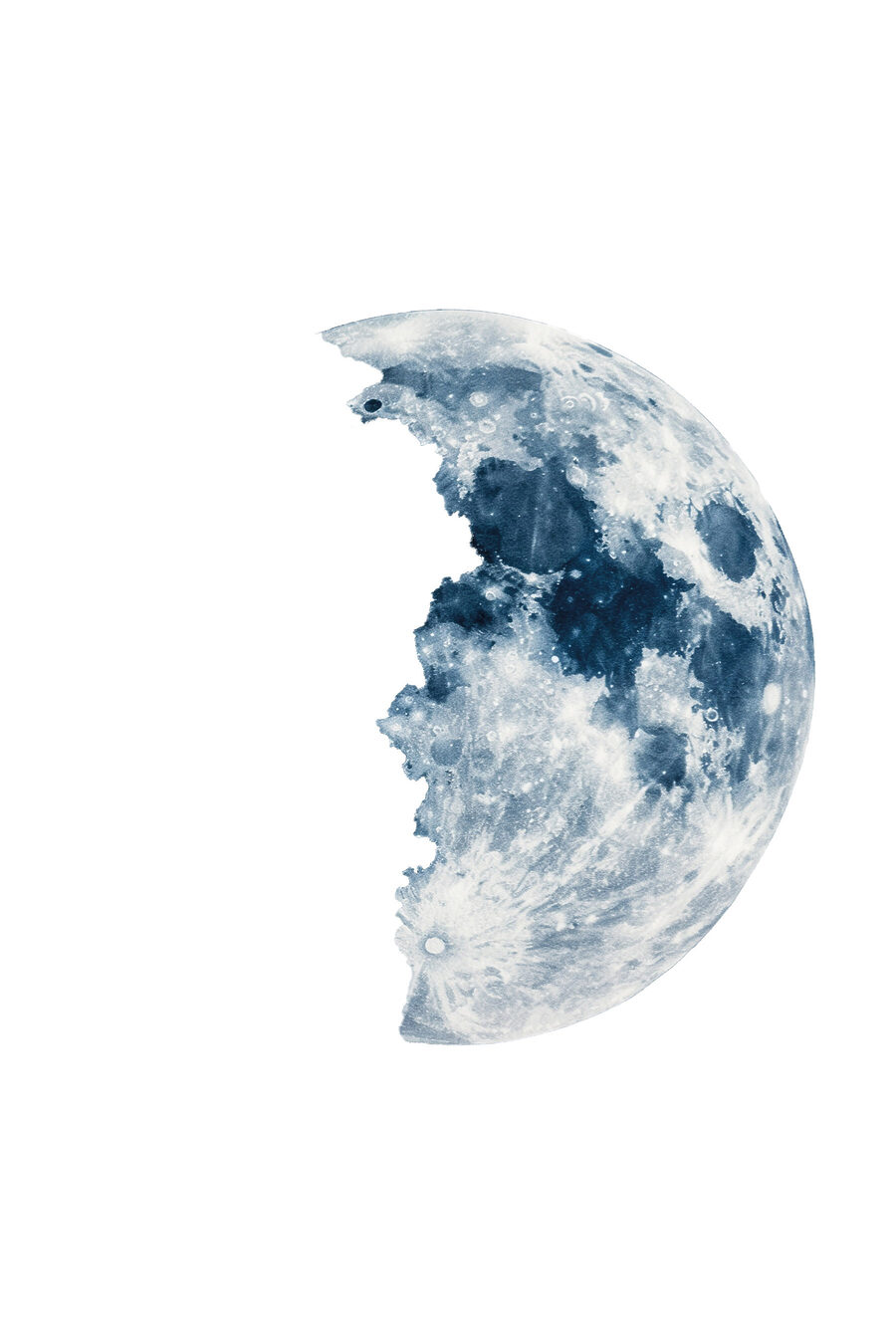 Mezza luna azzurro ghiaccio — design completo
