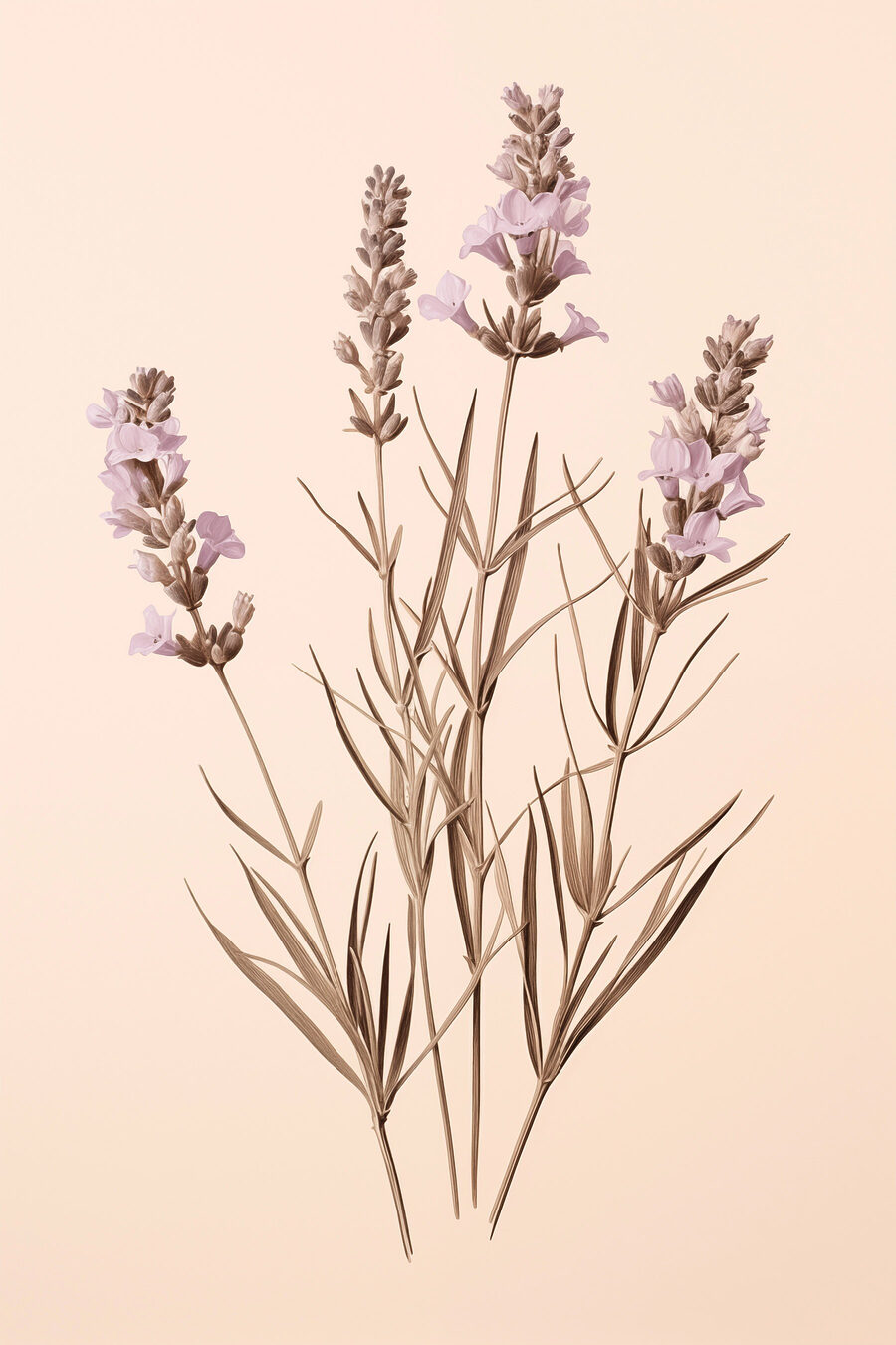 Lavanda su sfondo pesca — design completo