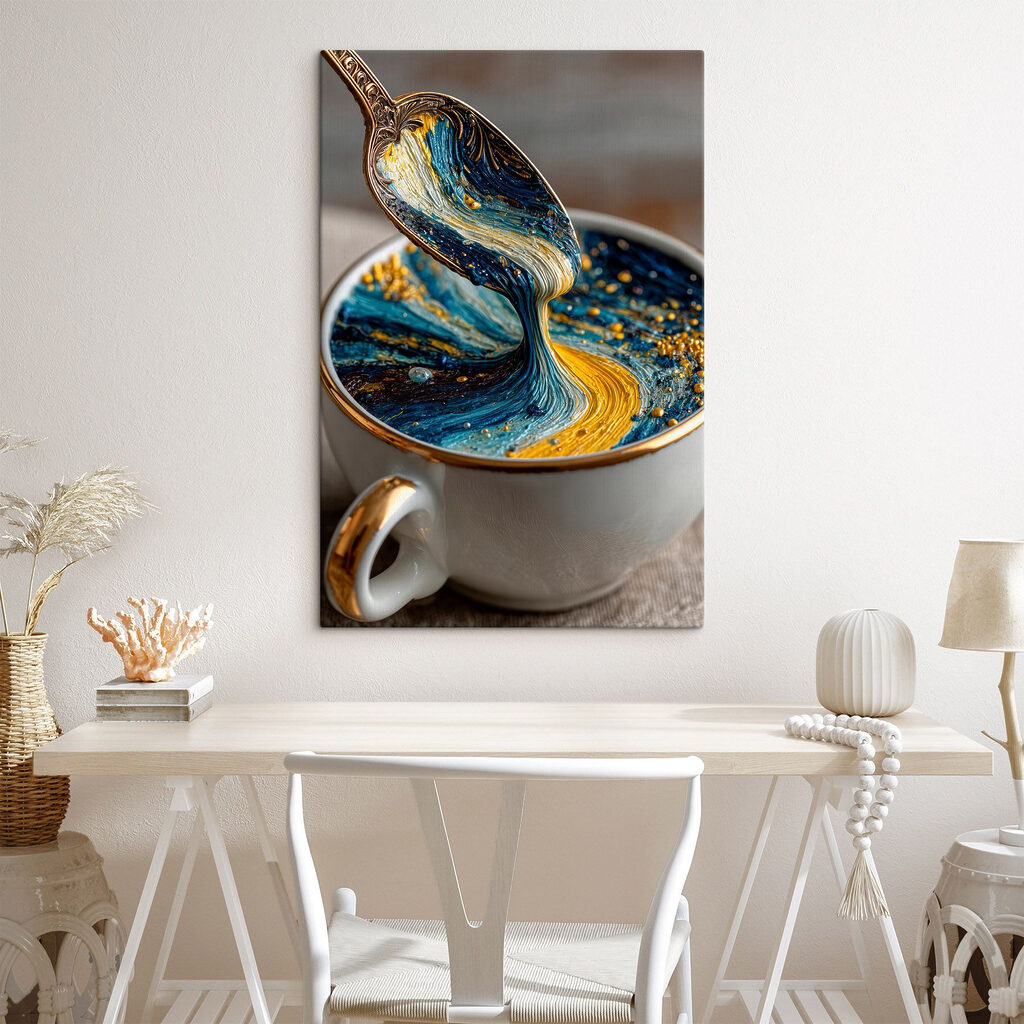Vortice dorato e azzurro — ambiente 1