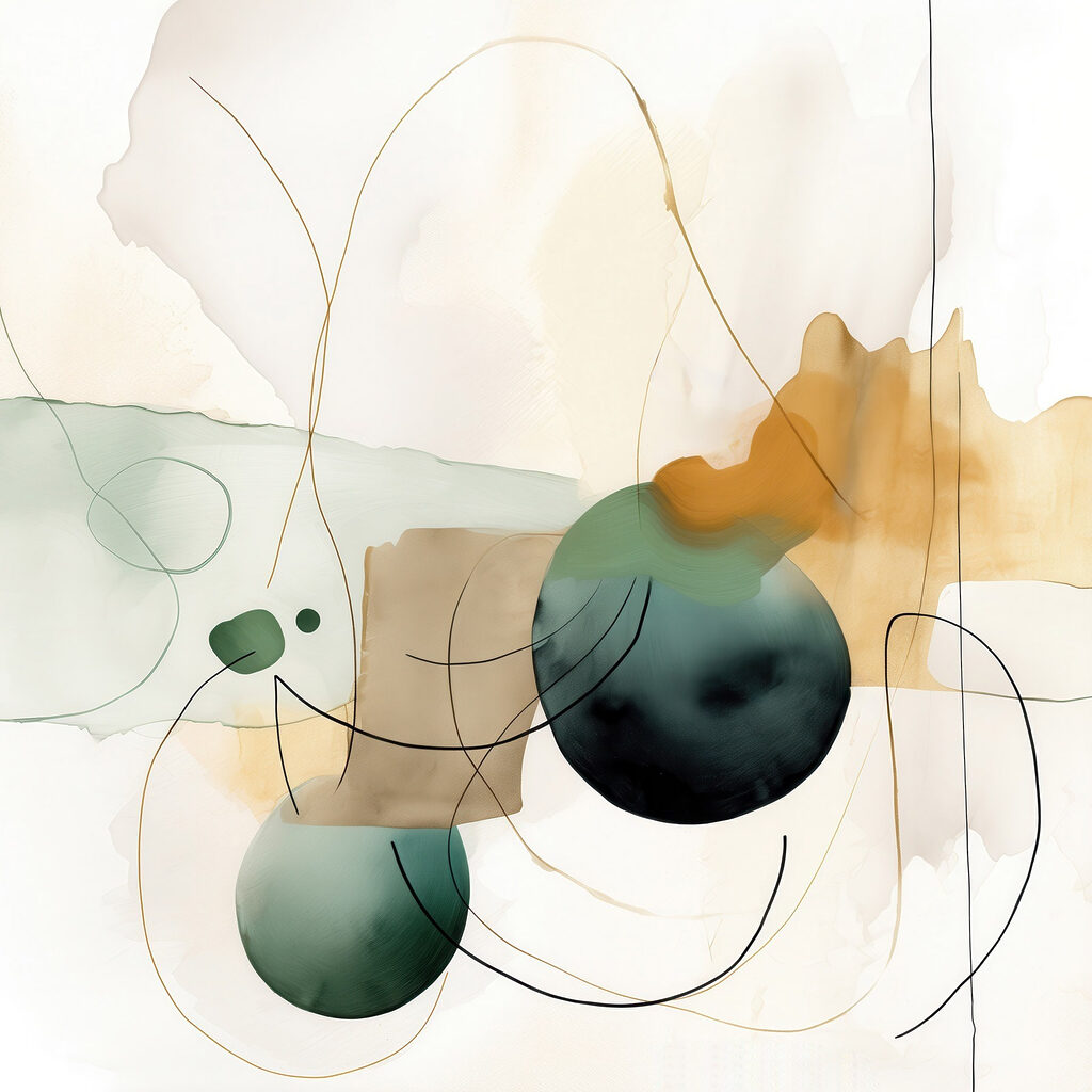 Cerchi verdi e ocra — design completo