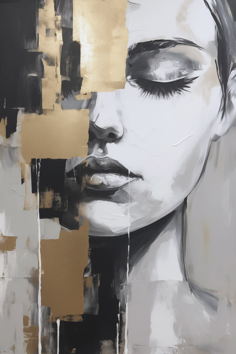Mezzo volto e oro — design completo