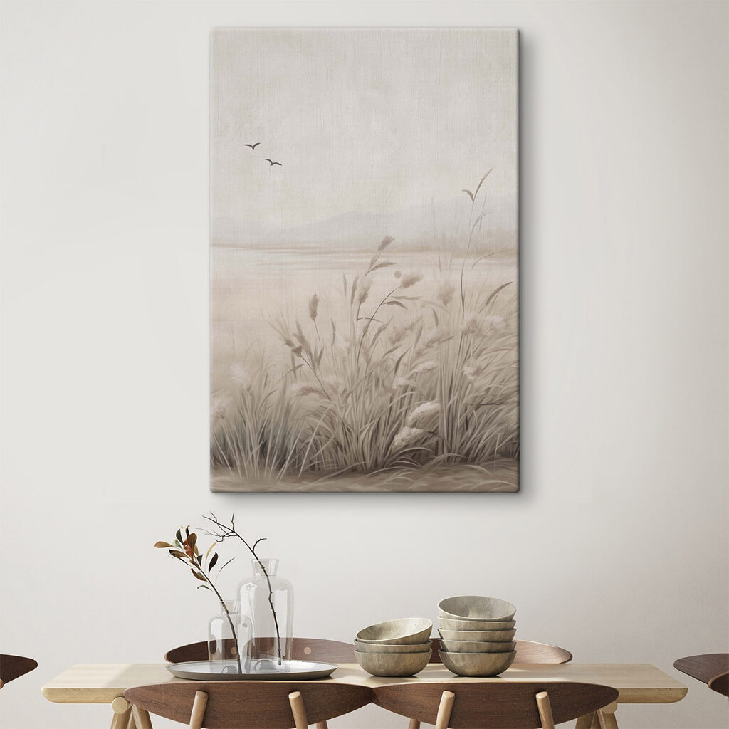 Uccelli sopra steli beige — ambiente 2
