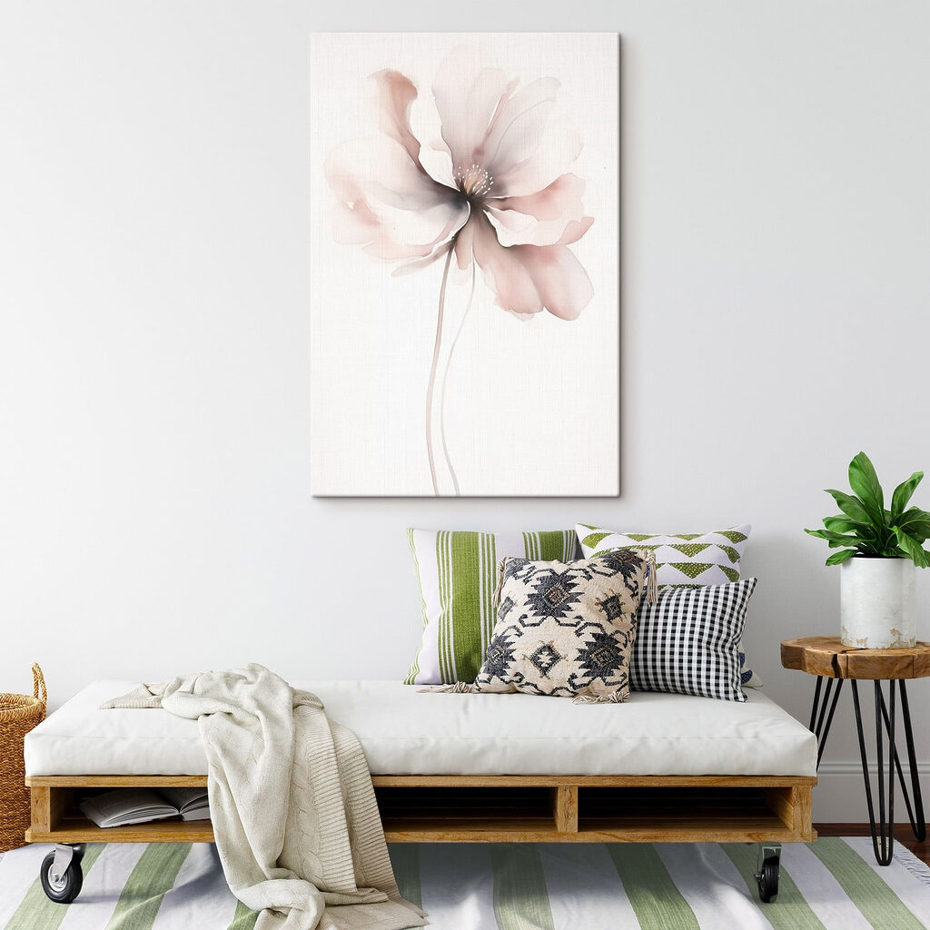Fiore rosa pallido in un ambiente