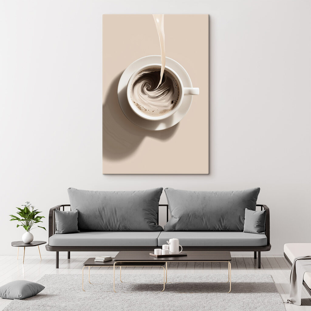 Spirale di latte in un ambiente