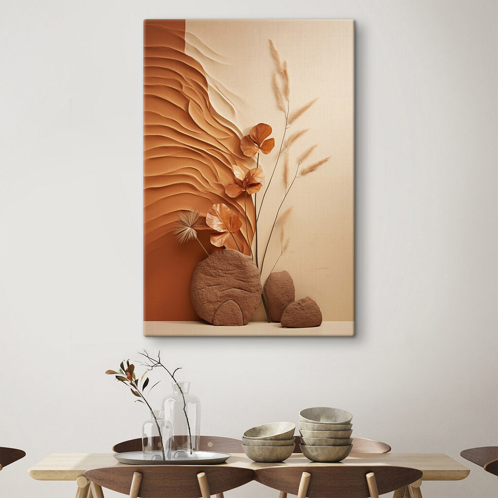 Erbe sottili su terracotta in un ambiente
