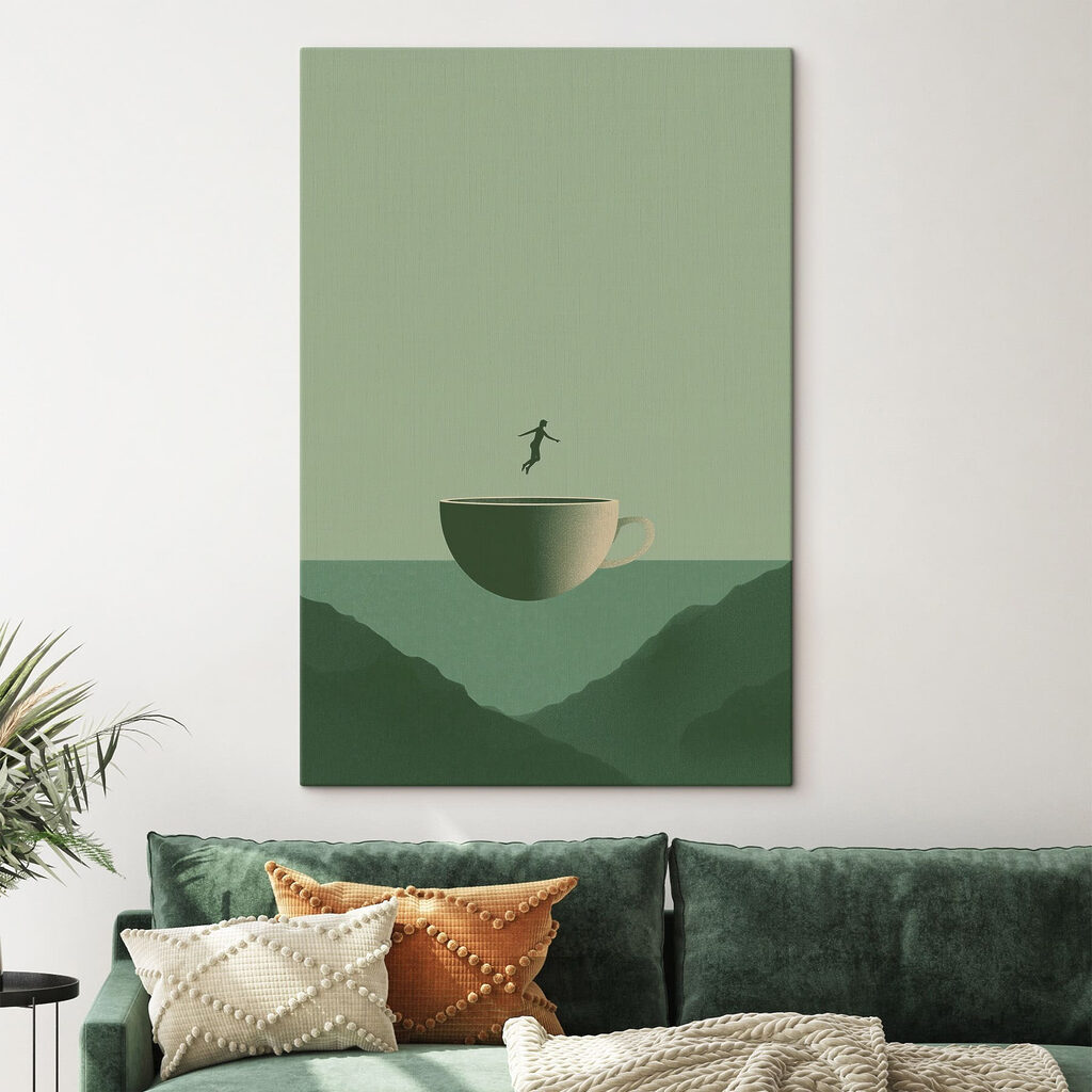 Salto sopra la tazza in un ambiente
