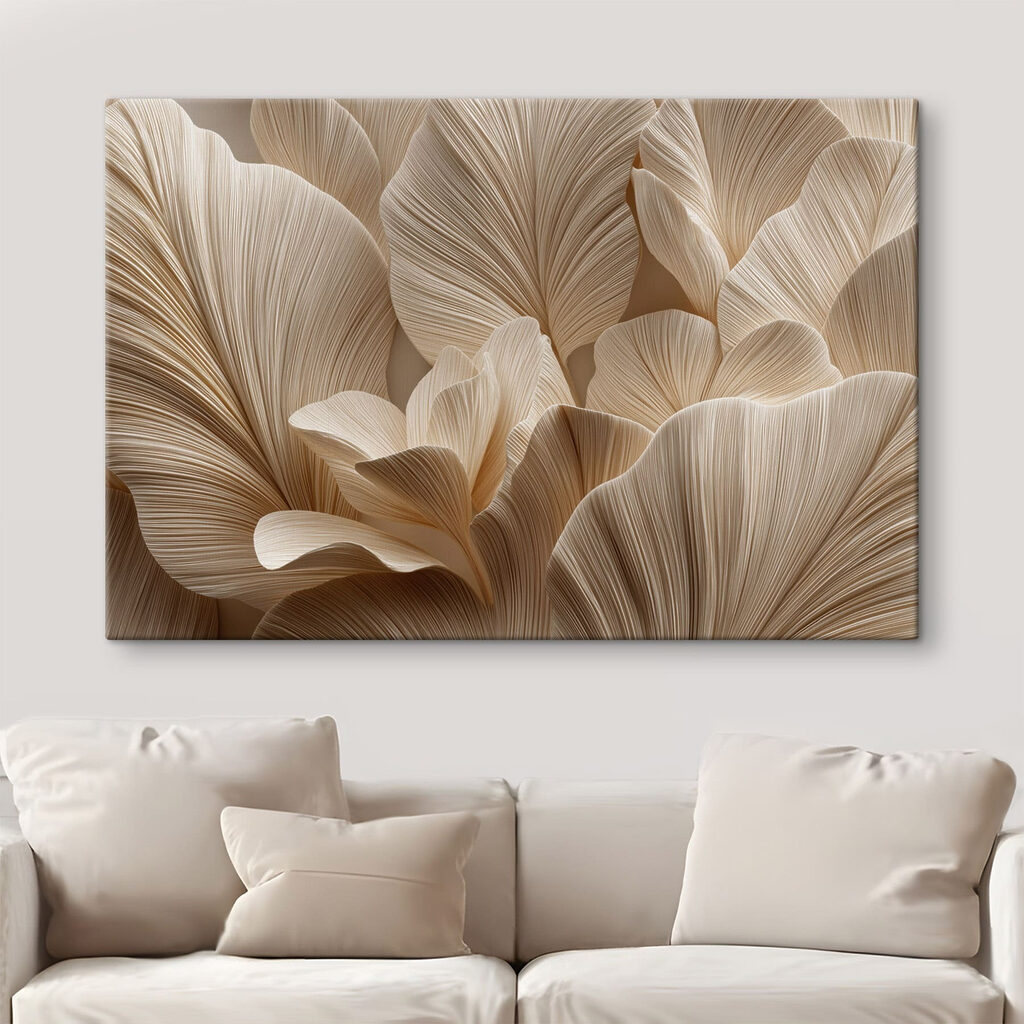 Ventagli ondulati beige in un ambiente