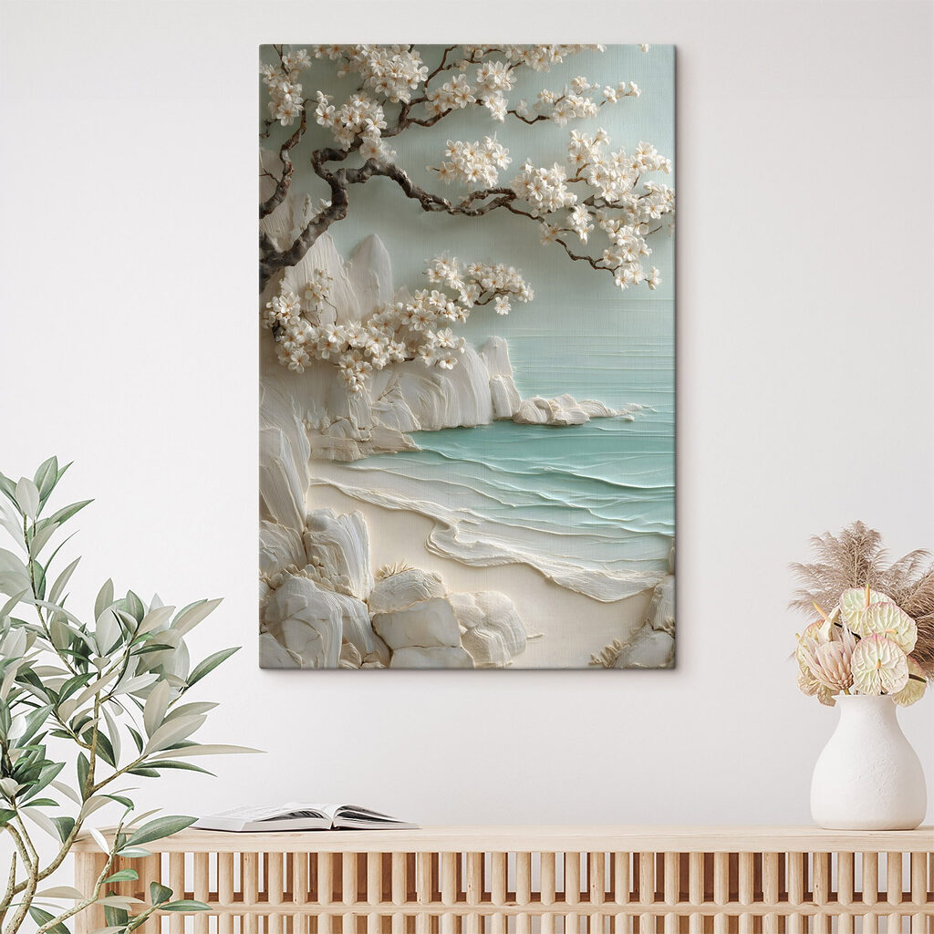 Fiori bianchi sul mare in un ambiente