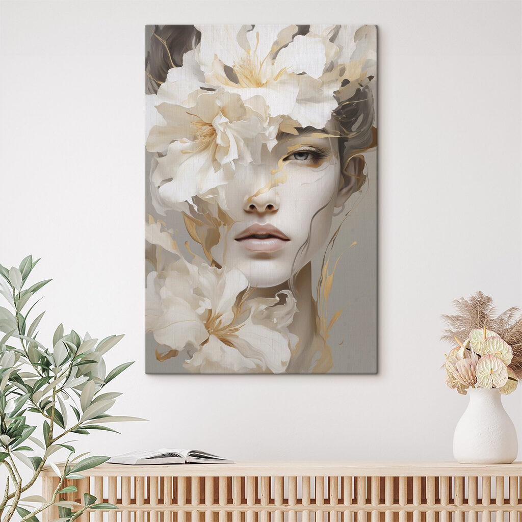 Sguardo tra fiori bianchi in un ambiente