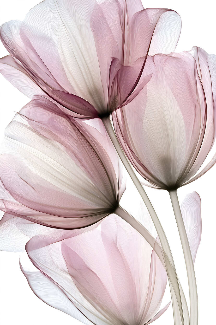 Tulipani rosa sovrapposti — design completo