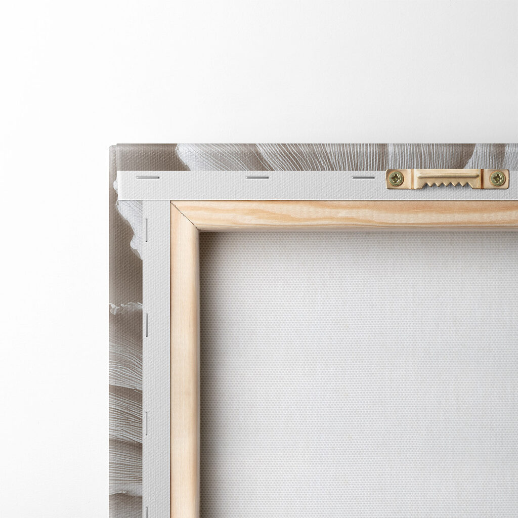 Foglie bianche su taupe — retro