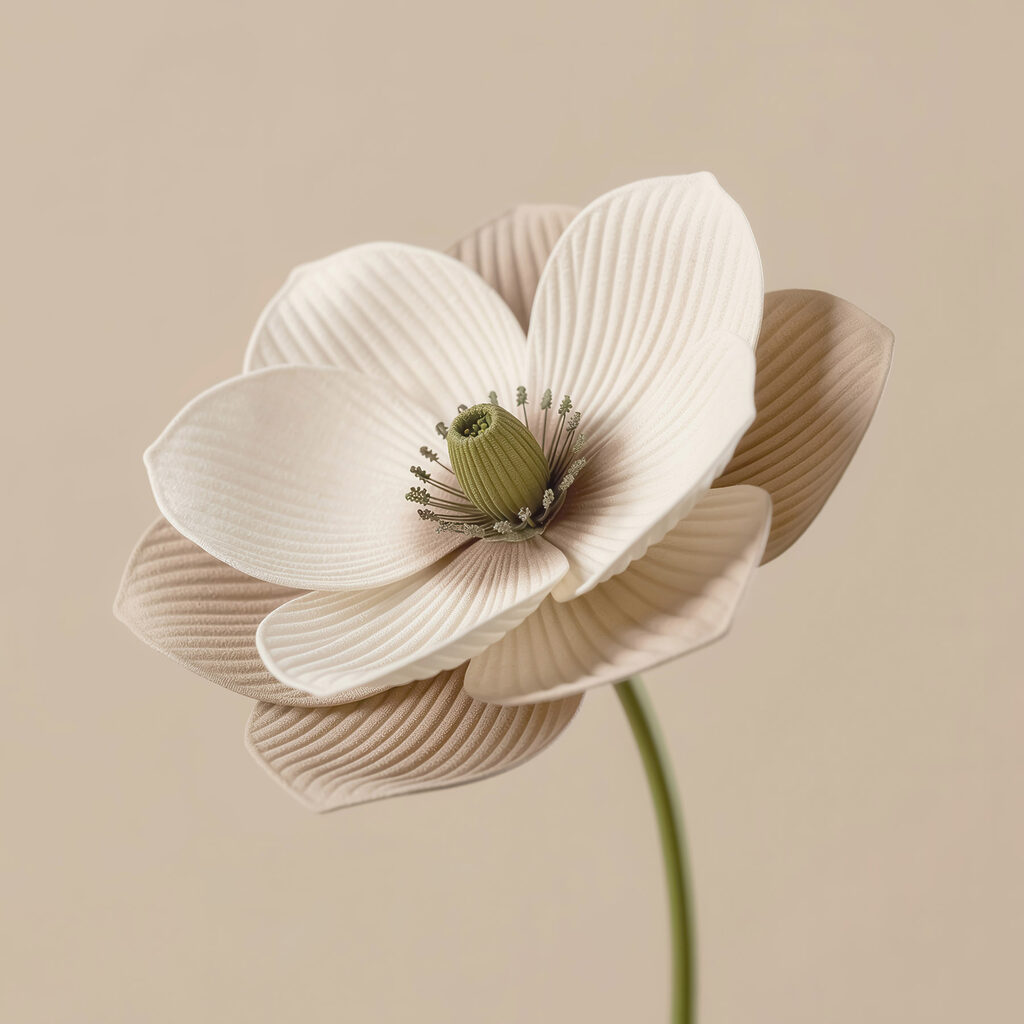 Fiore nervato color sabbia — design completo