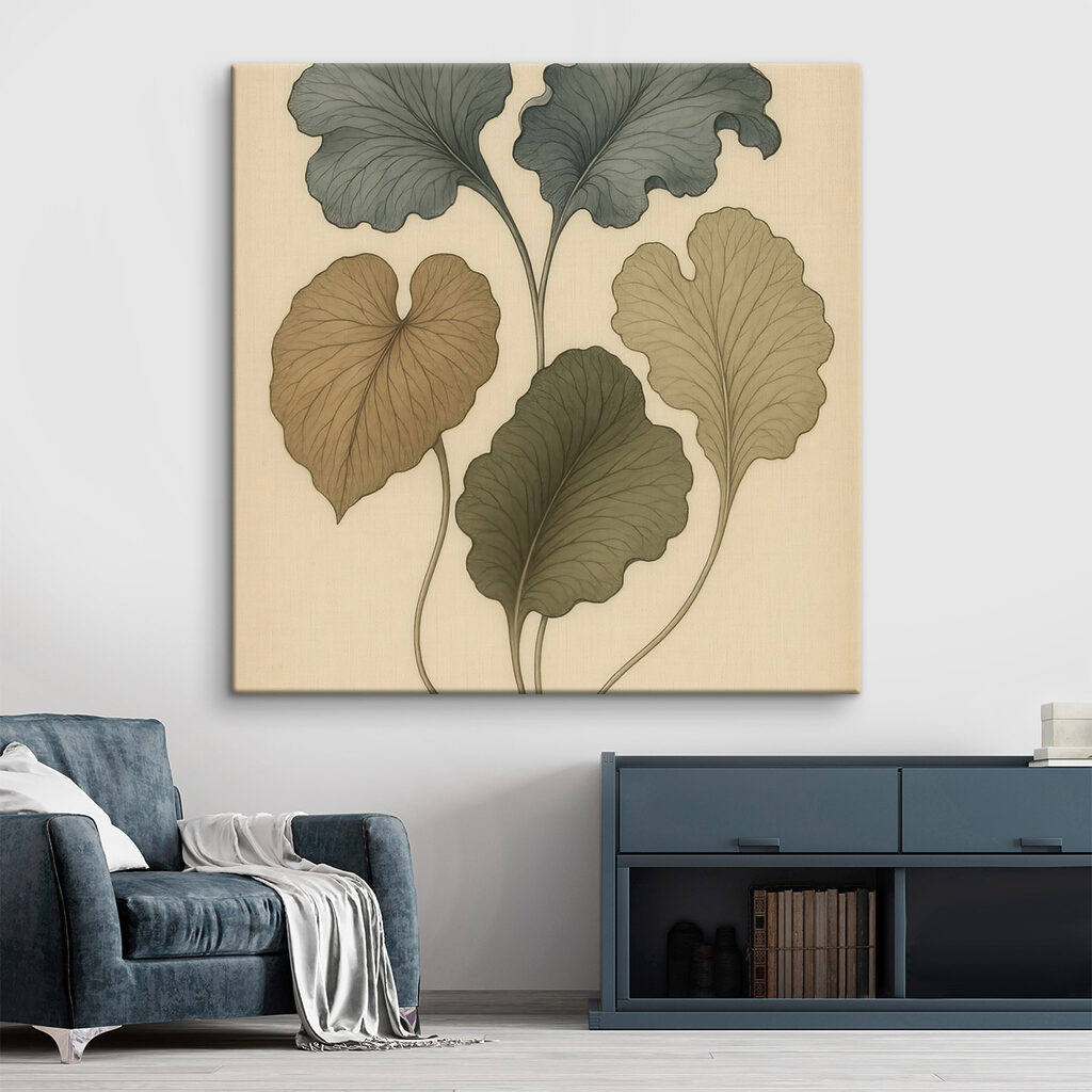 Foglie ondulate verde oliva — ambiente 2