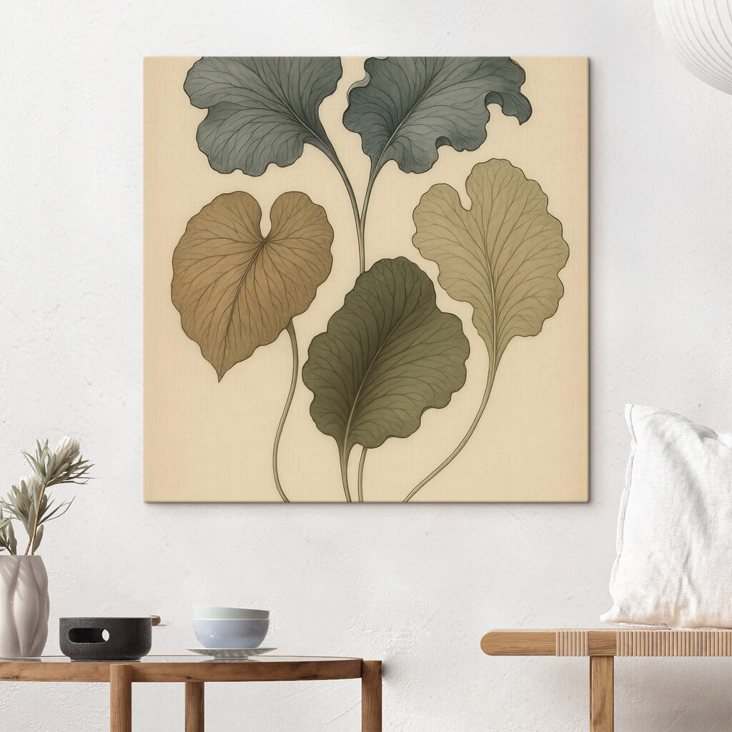 Foglie ondulate verde oliva — ambiente 1