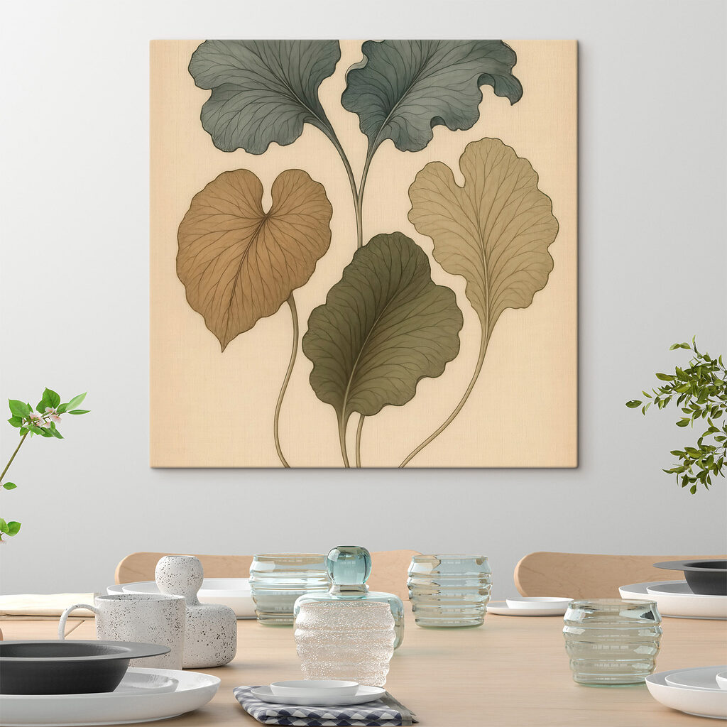 Foglie ondulate verde oliva — ambiente 3