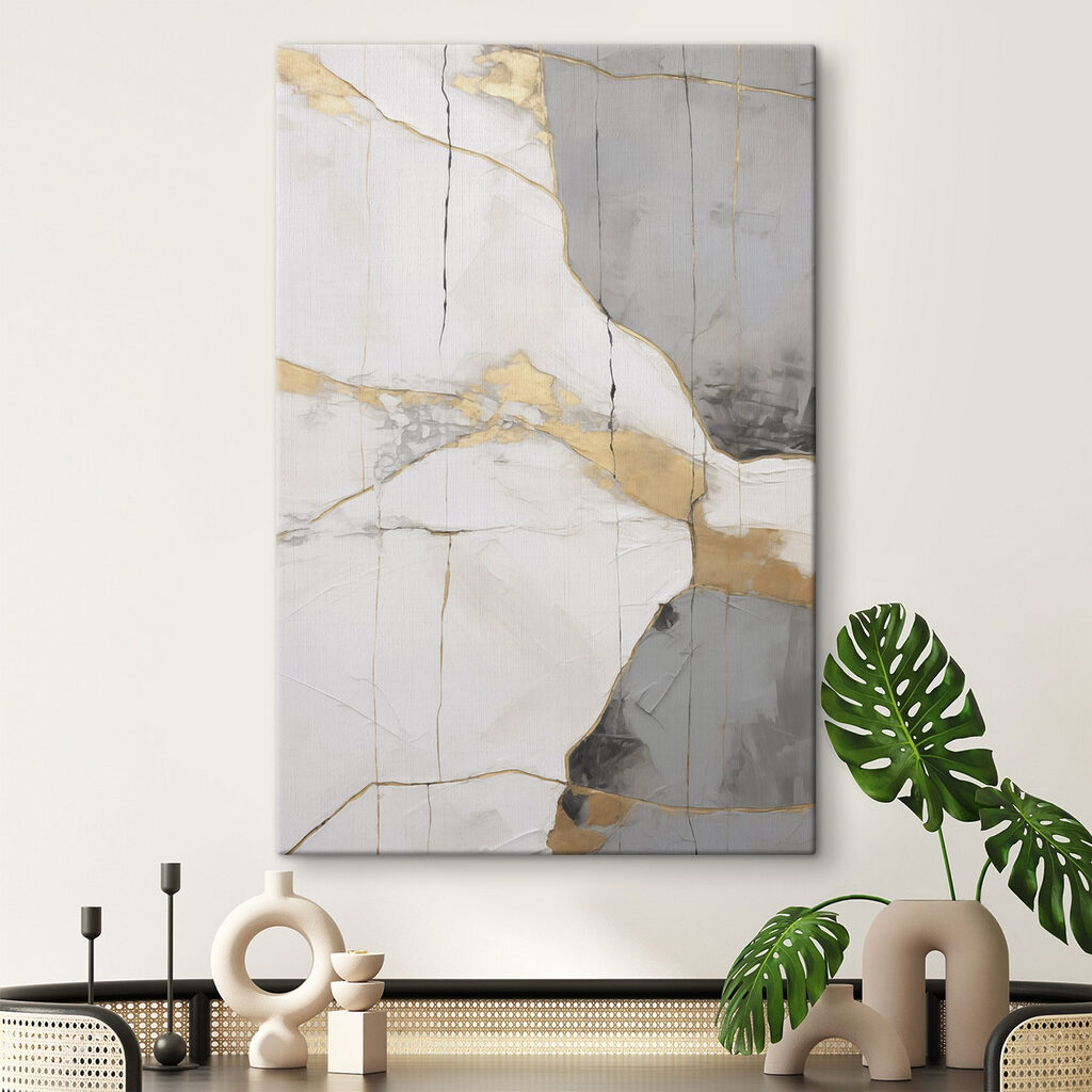 Venature dorate su bianco in un ambiente