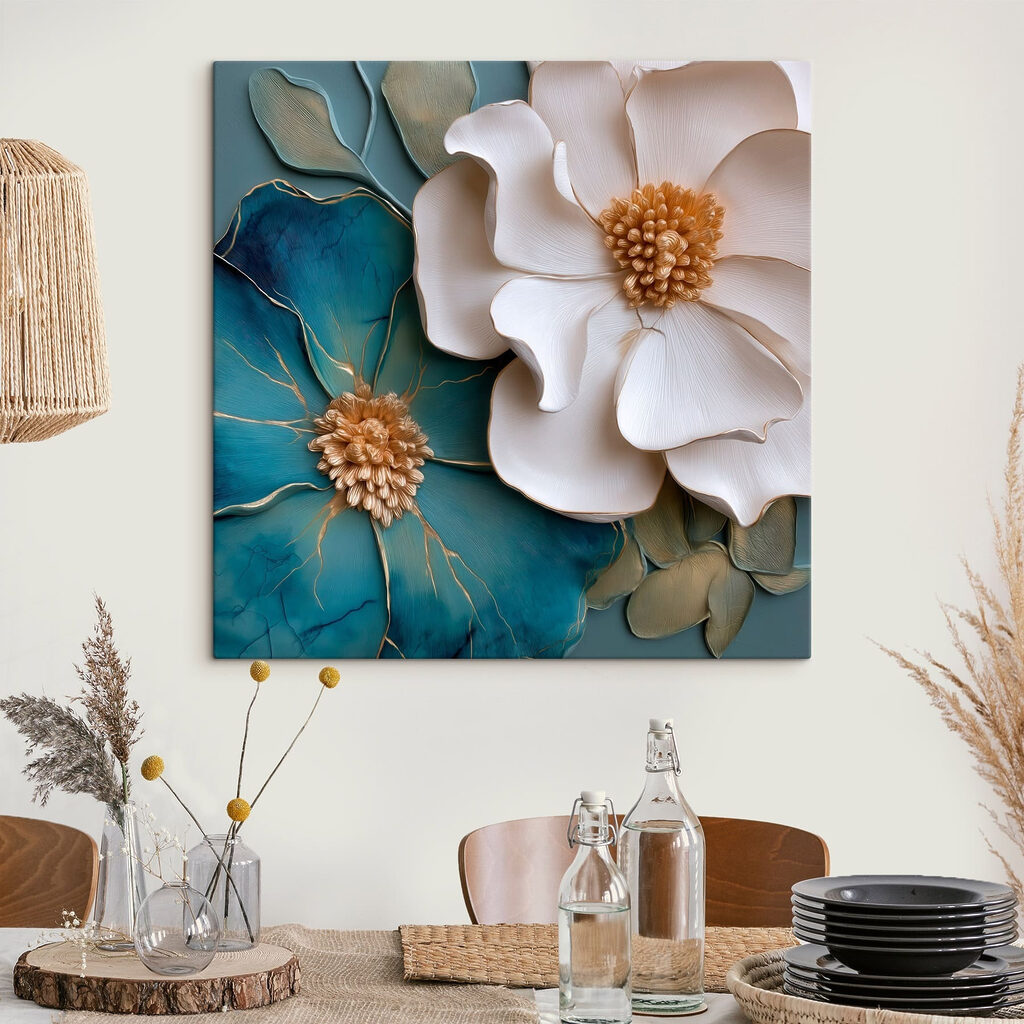 Fiore bianco e blu — ambiente 3