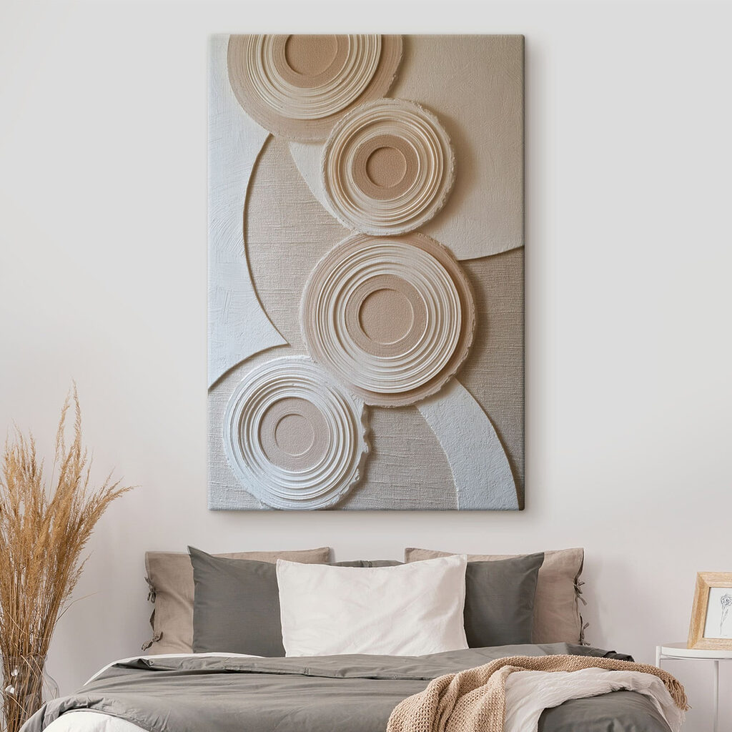 Cerchi ondulati color sabbia — ambiente 1