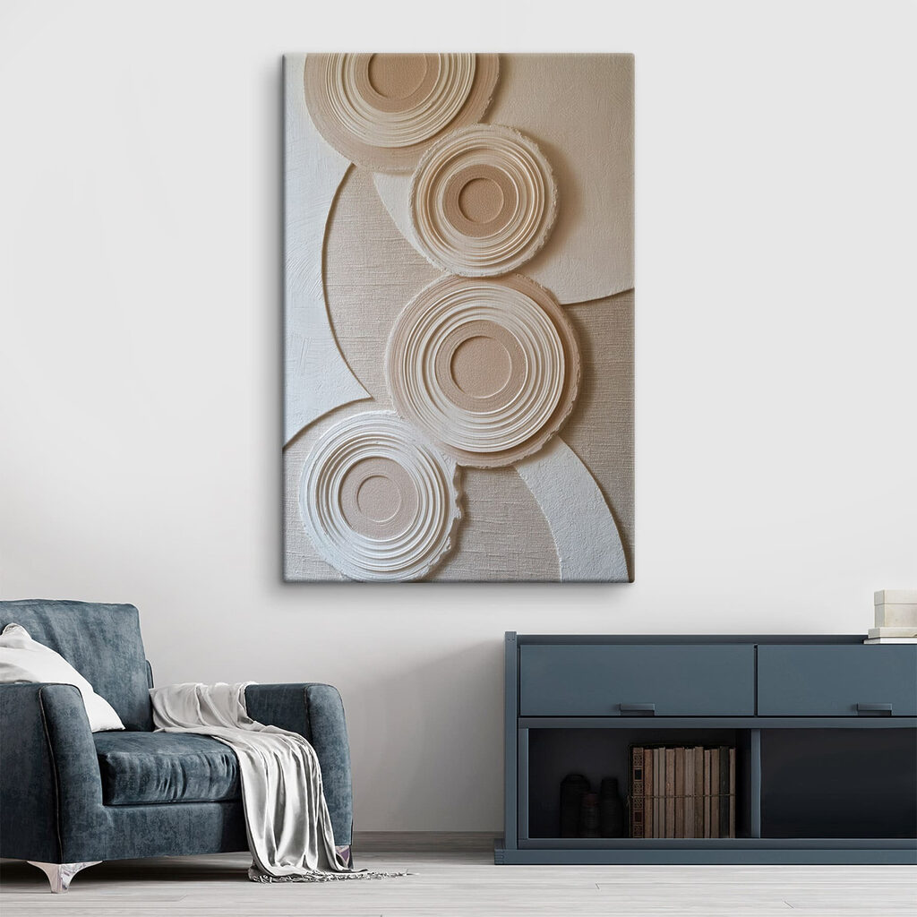 Cerchi ondulati color sabbia — ambiente 2