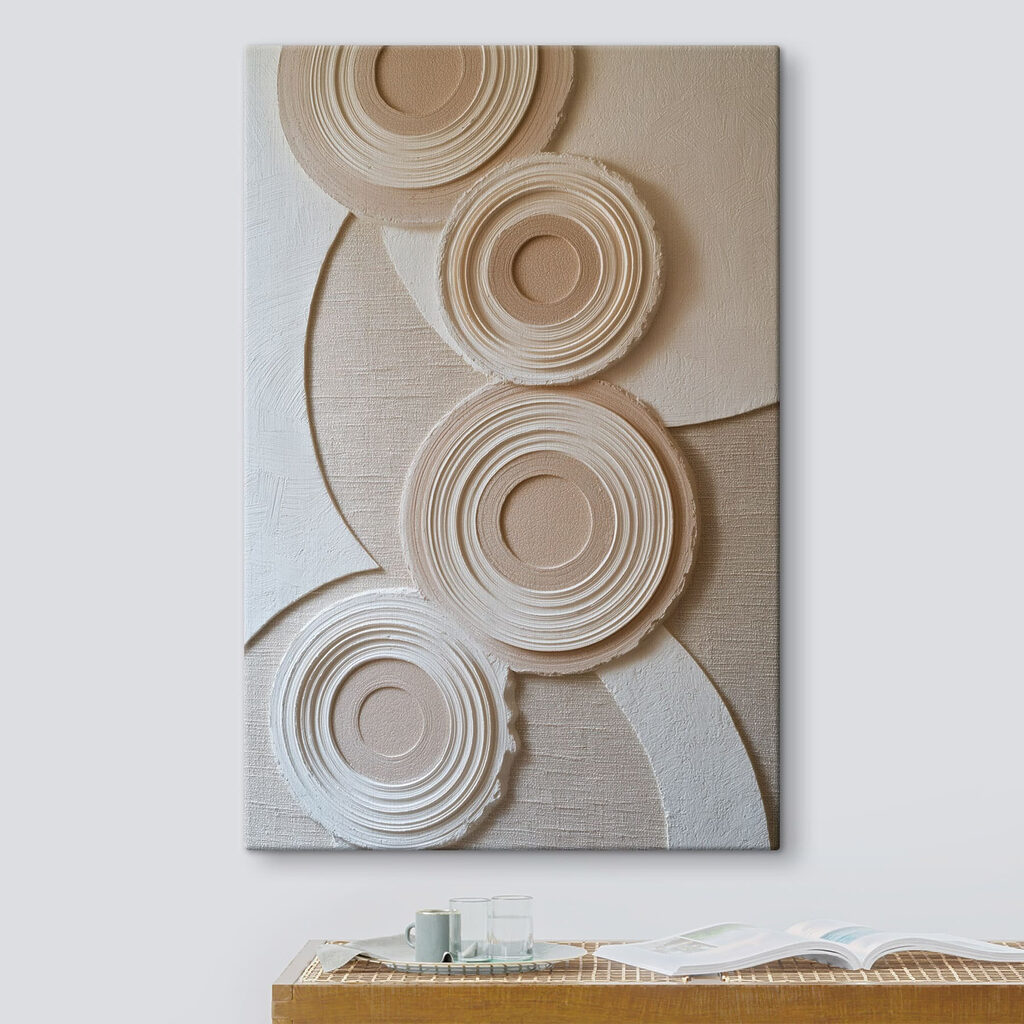 Cerchi ondulati color sabbia — ambiente 3
