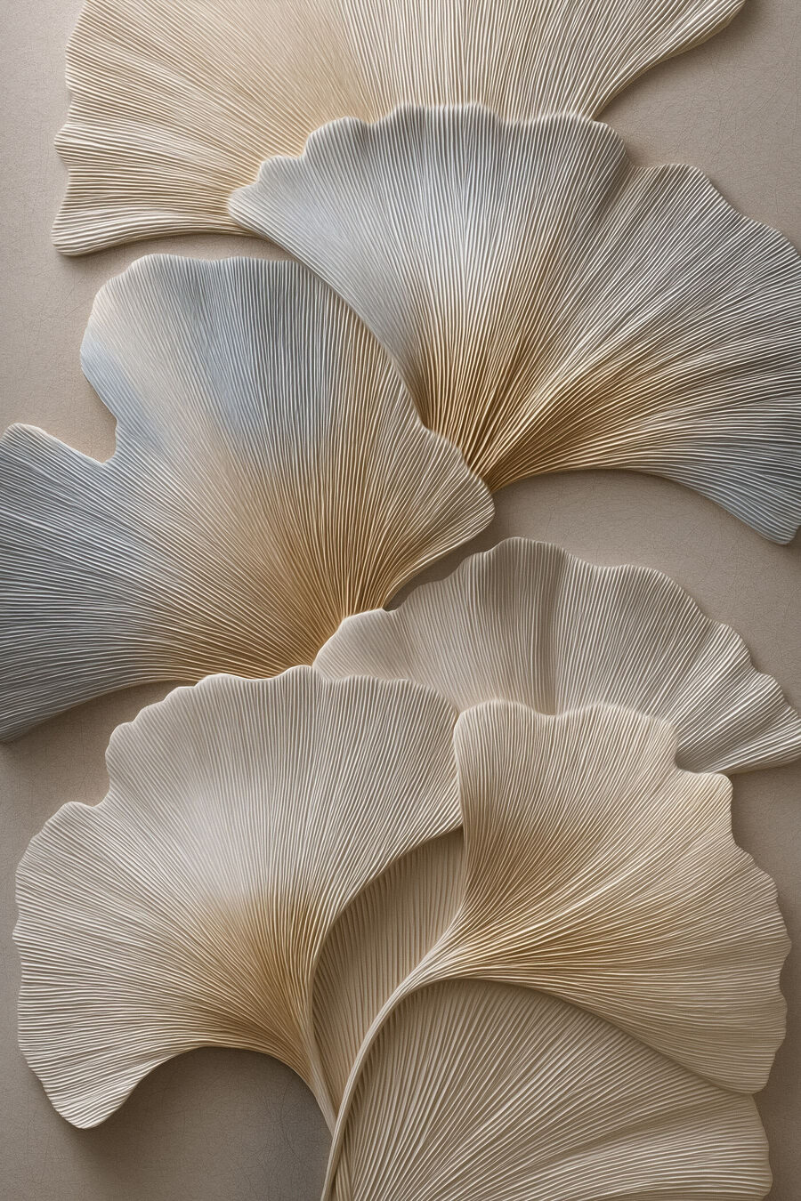 Ginkgo bianco in rilievo — design completo