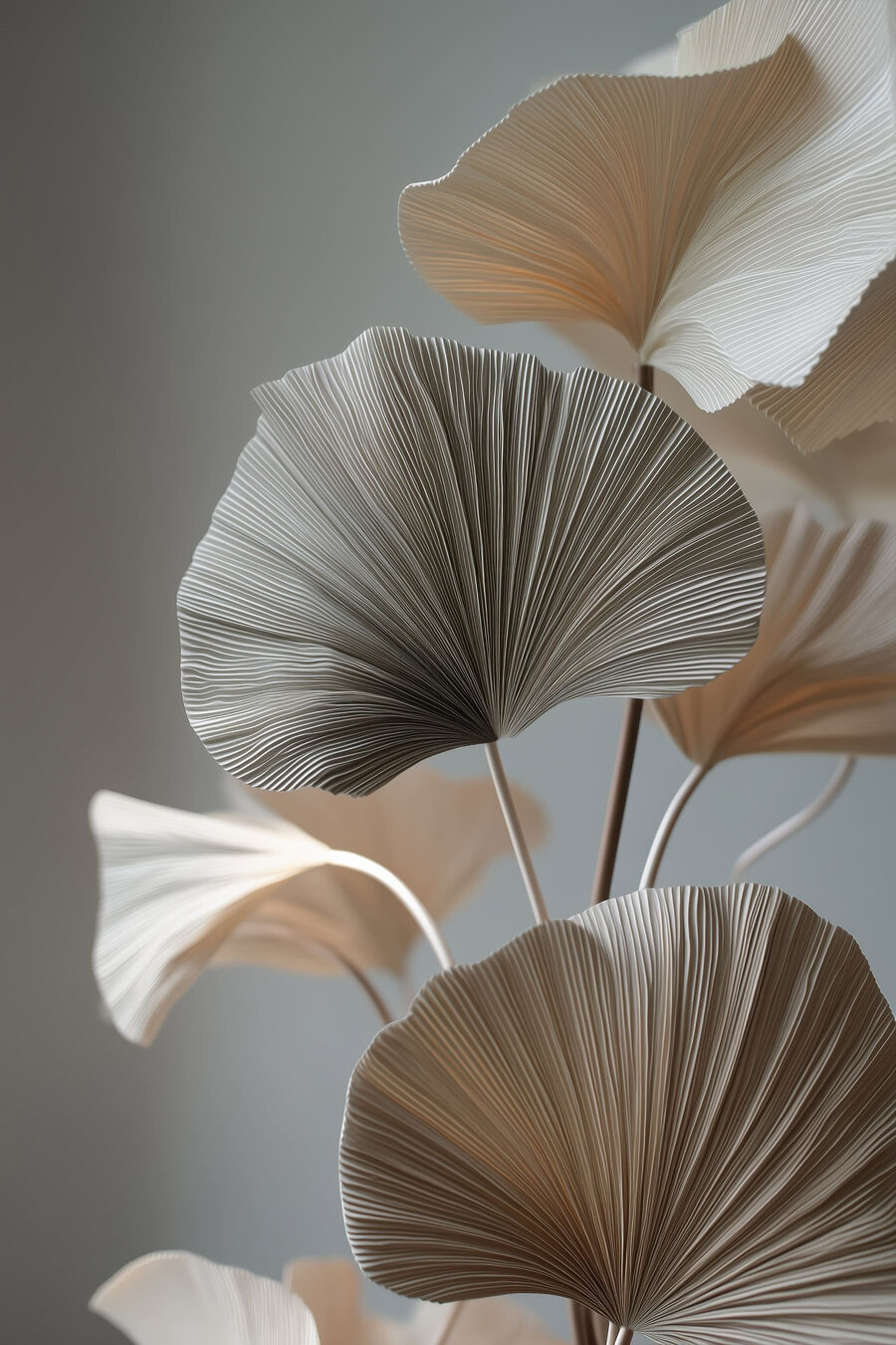 Ginkgo bianco su grigio — design completo