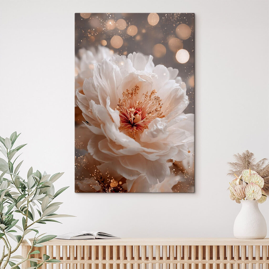 Peonia bianca e luci — ambiente 2