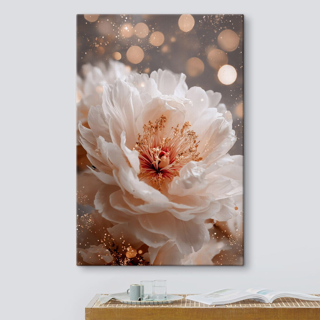 Peonia bianca e luci — ambiente 1