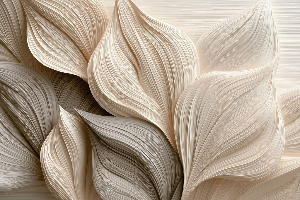 Foglie crema con nervature — design completo