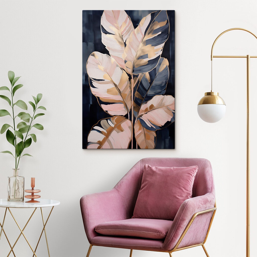 Foglie chiare su blu — ambiente 2