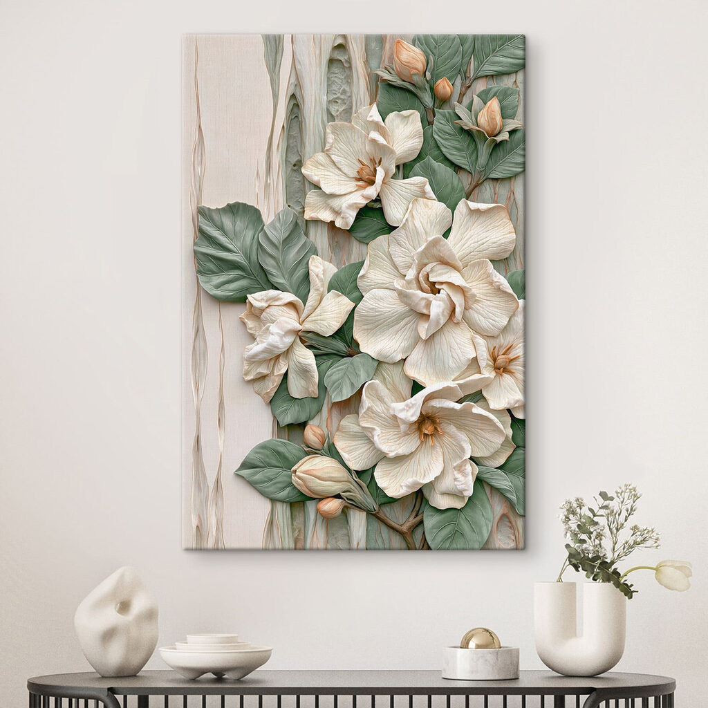 Fiori bianchi, foglie tonde — ambiente 1
