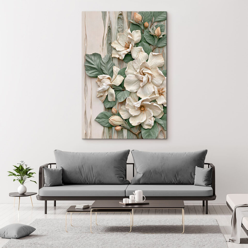 Fiori bianchi, foglie tonde — ambiente 3