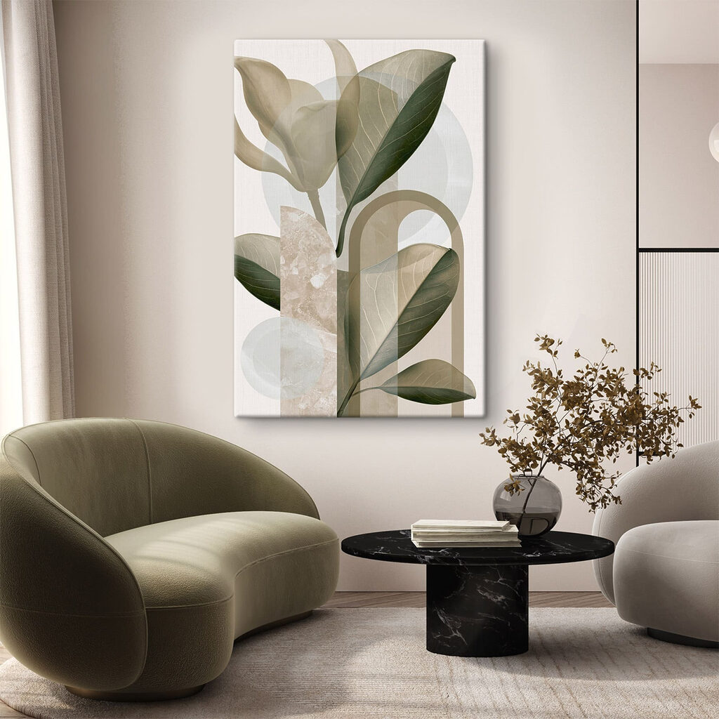 Foglie verdi tra archi — ambiente 1