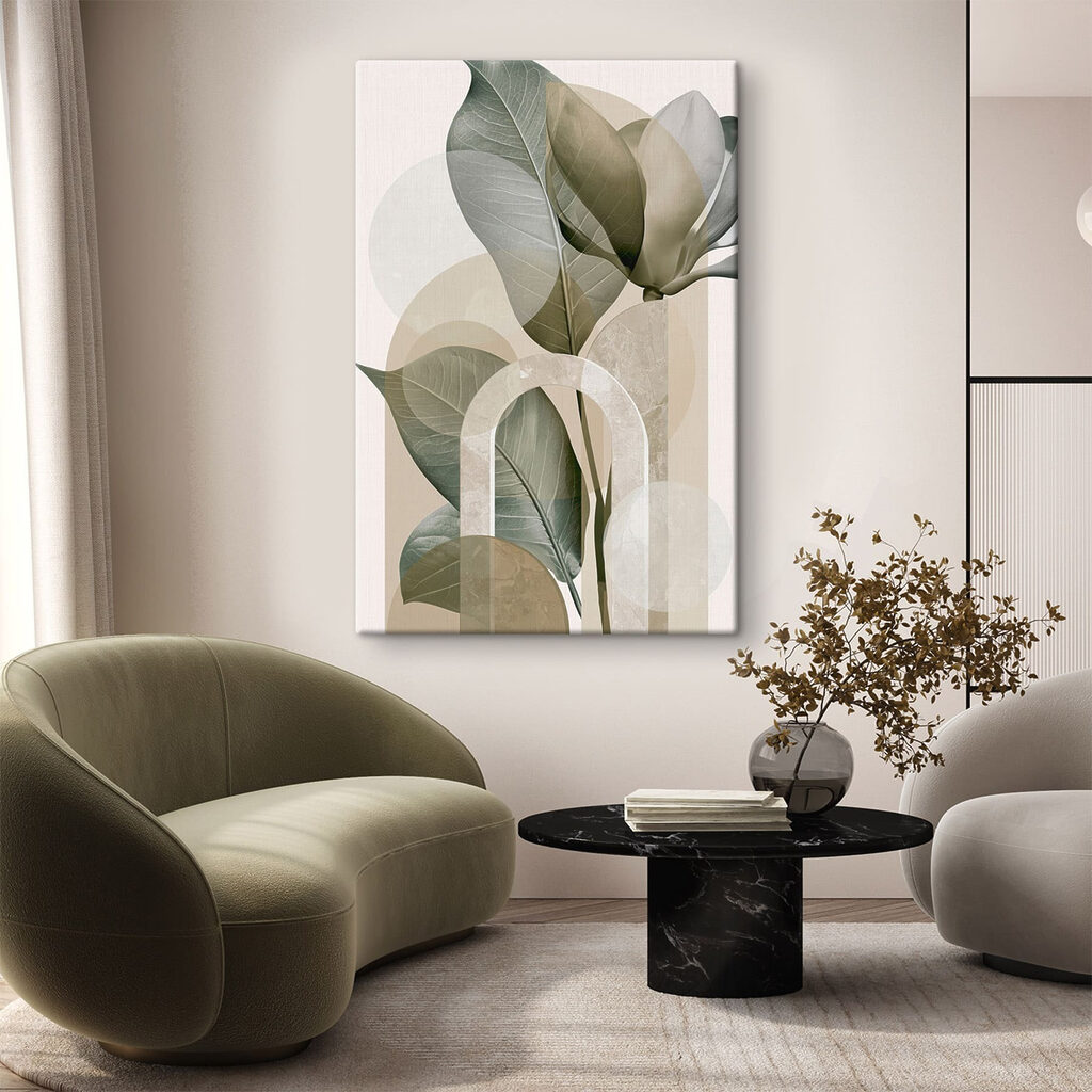 Foglie tra curve pallide — ambiente 2