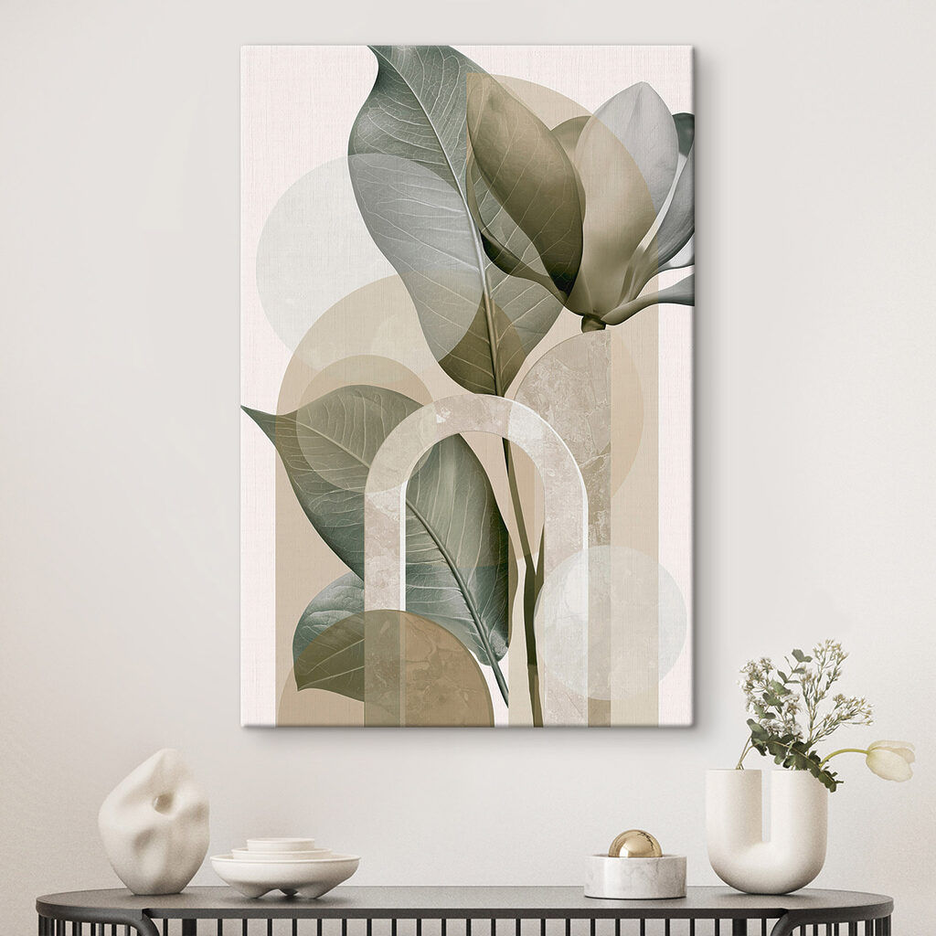 Foglie tra curve pallide — ambiente 3