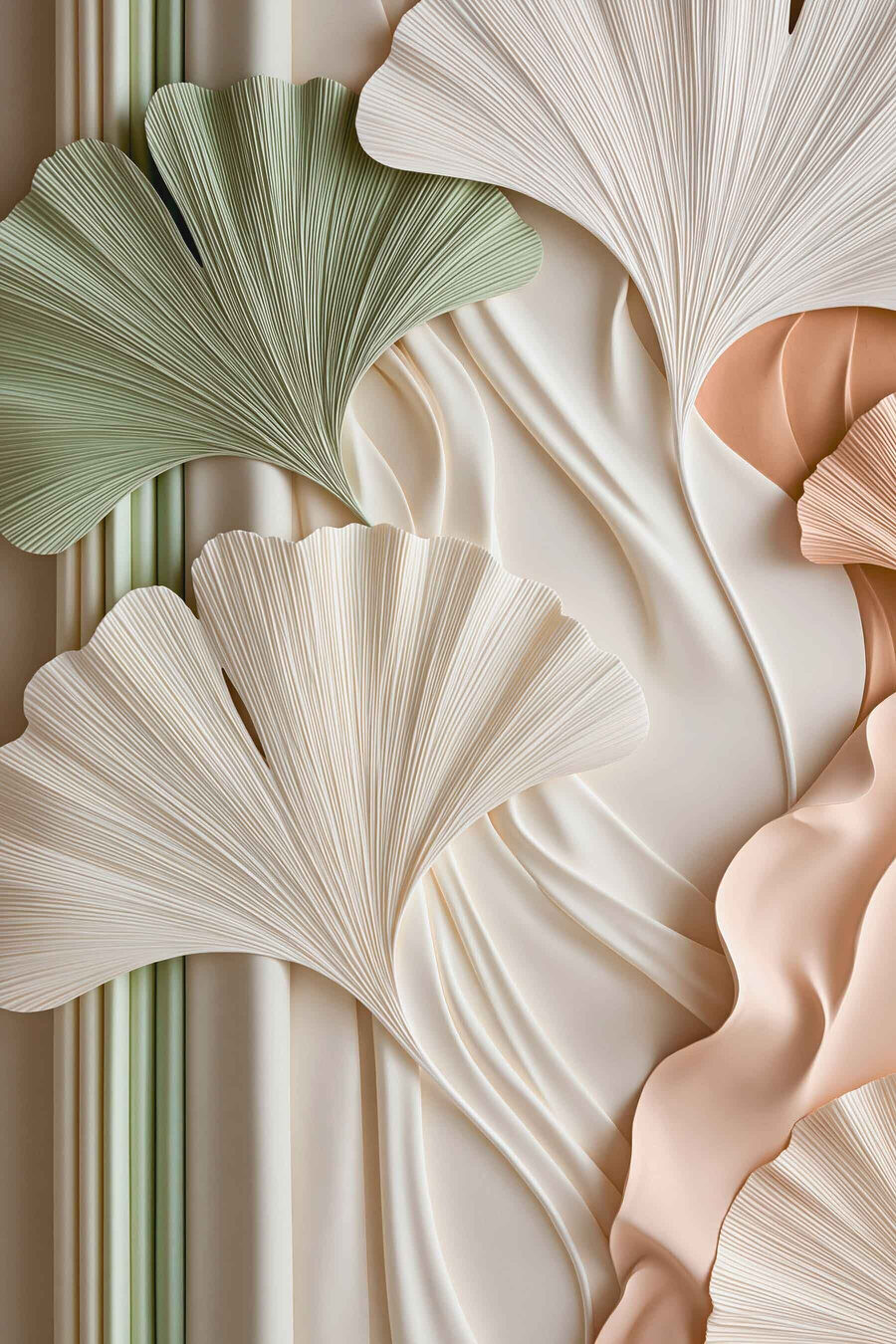 Ginkgo in toni pastello — design completo