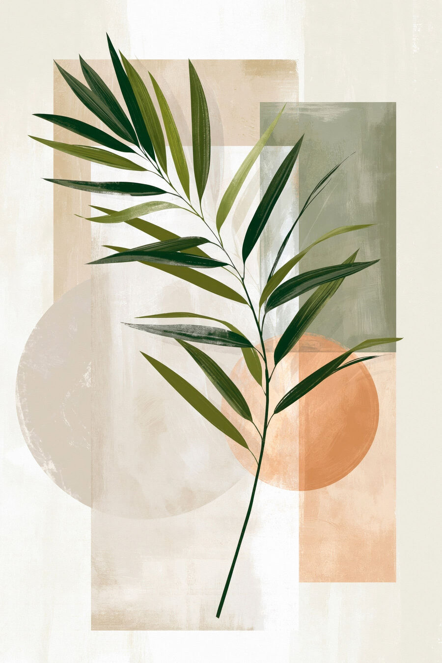 Ramo verde tra geometrie — design completo