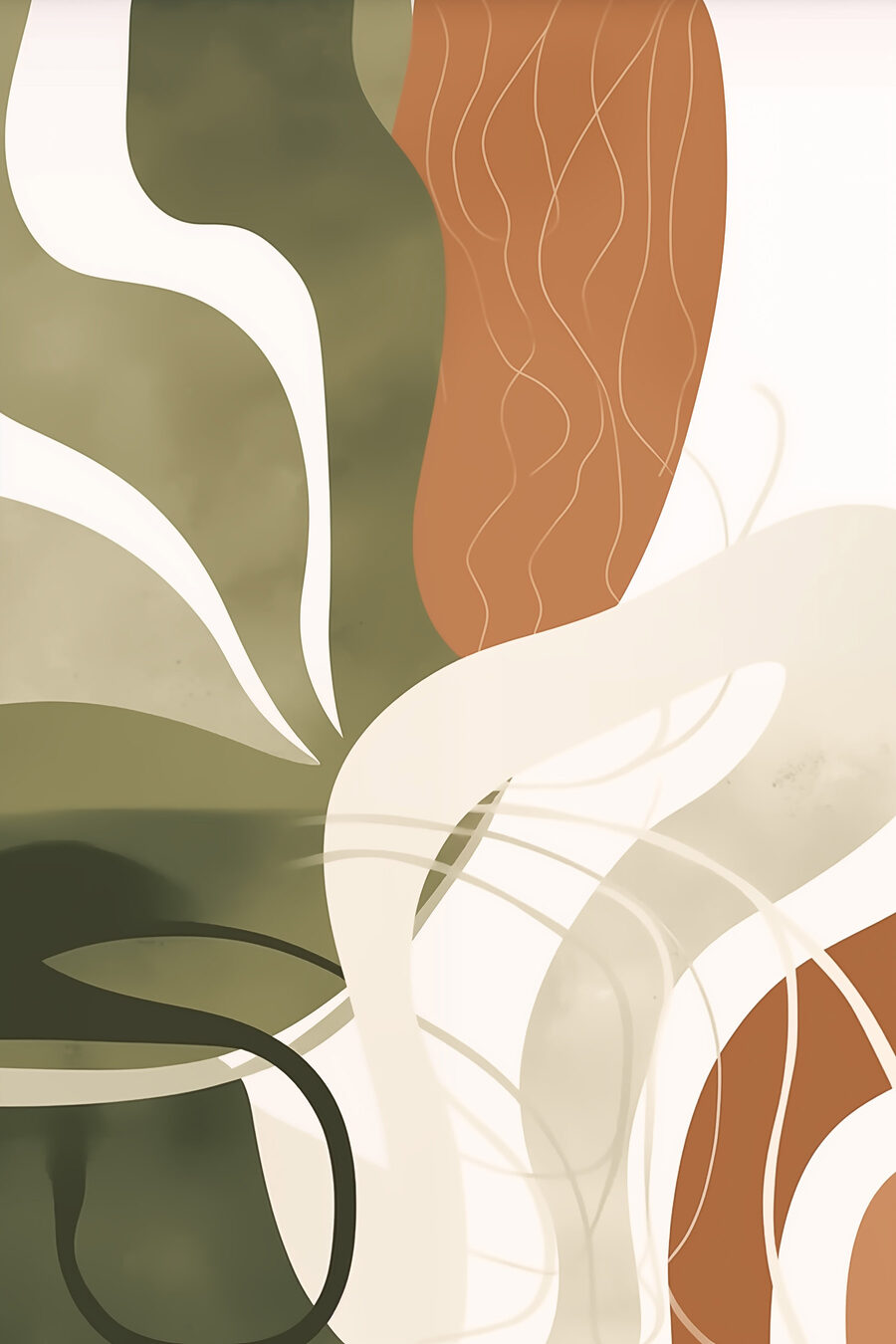 Foglie tra toni caldi — design completo