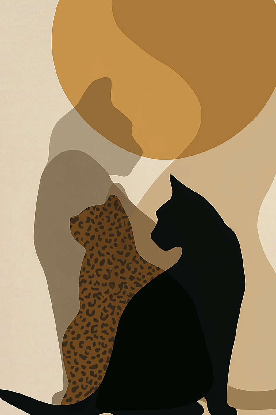 Gatti maculati e neri — design completo