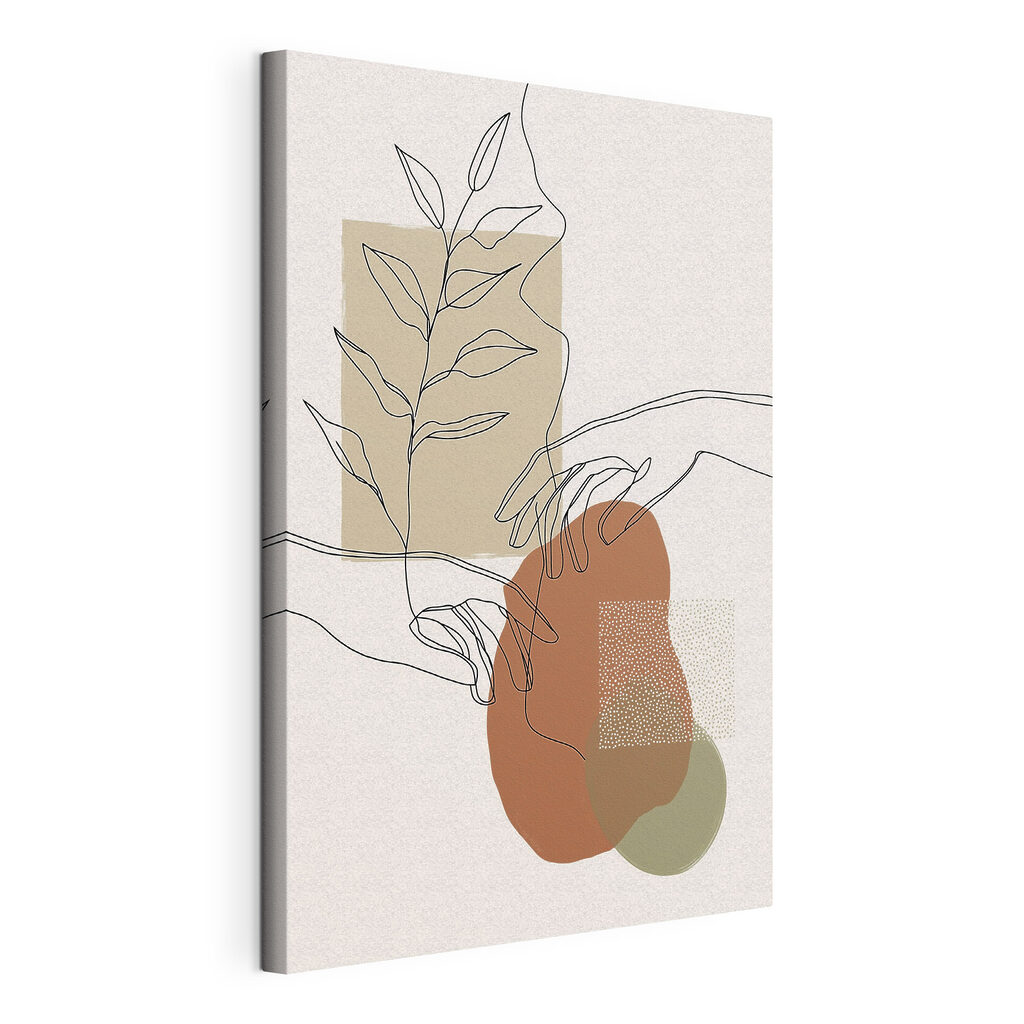 Mano tra forme terracotta — vista del prodotto