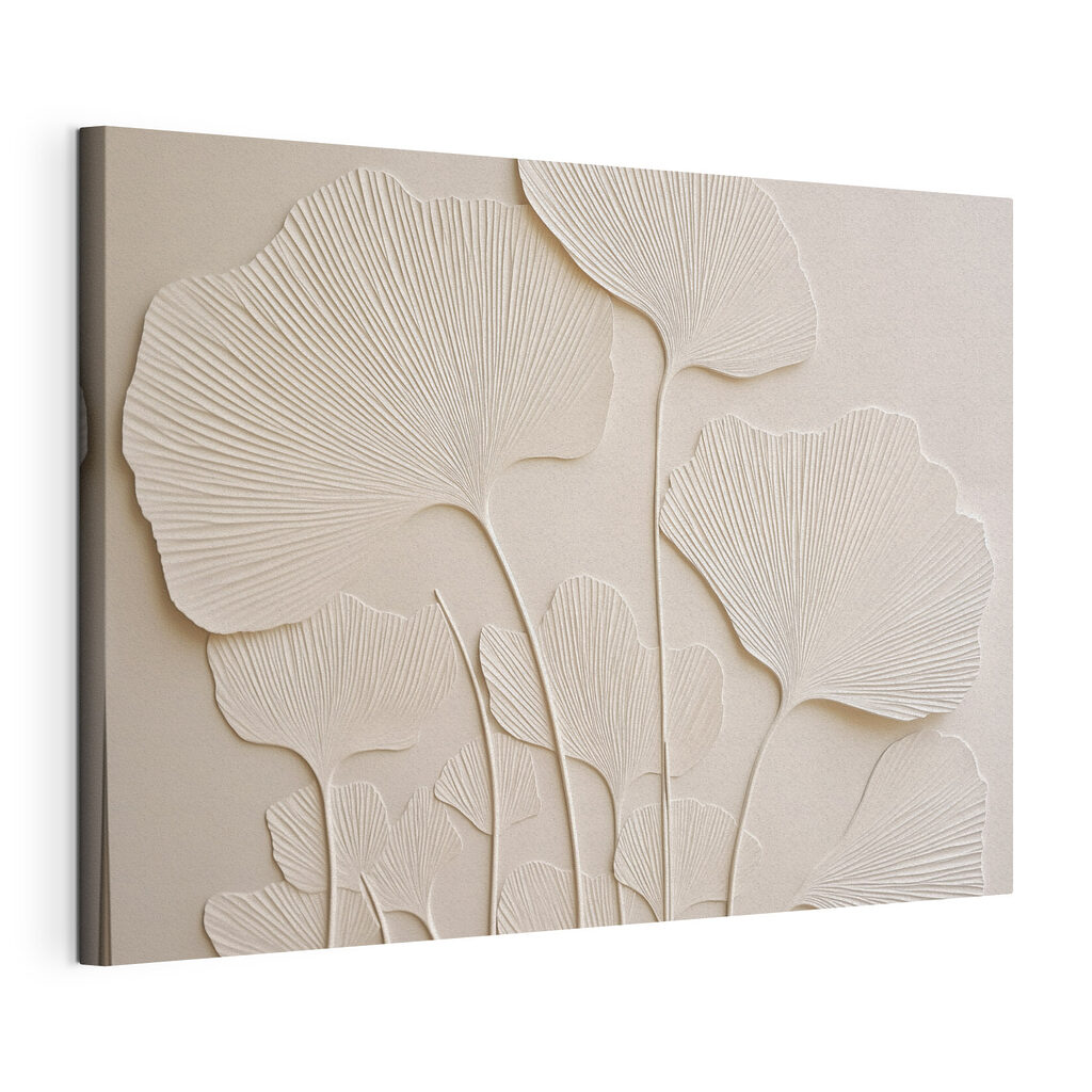 Ginkgo su steli curvi, tela tesa e bordo avvolto