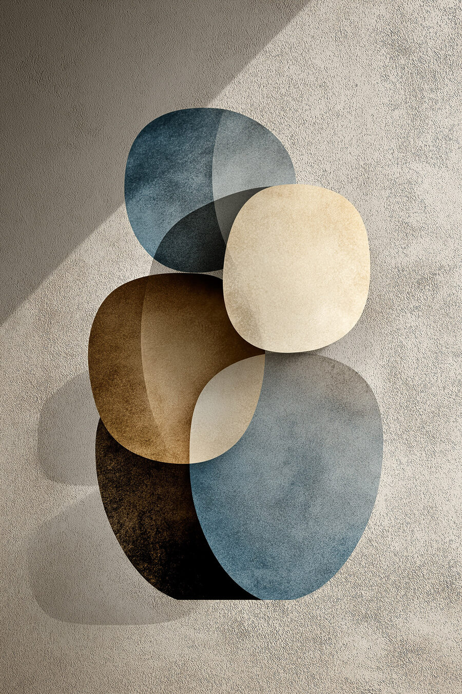 Forme tonde bruno-blu — design completo