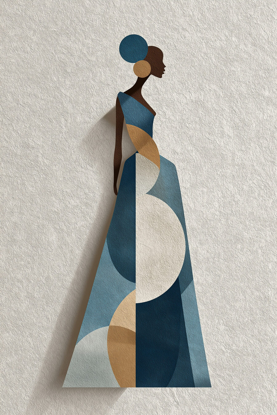 Donna in abito blu — design completo