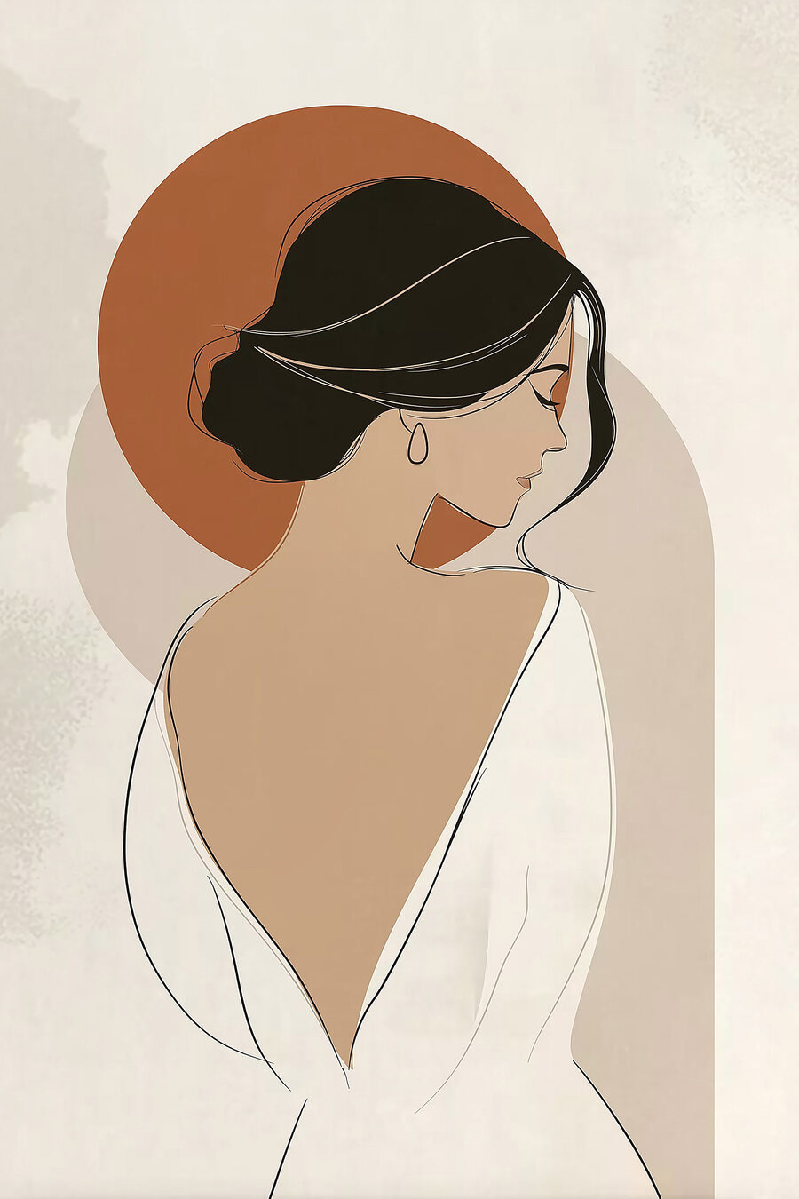 Donna con abito bianco — design completo