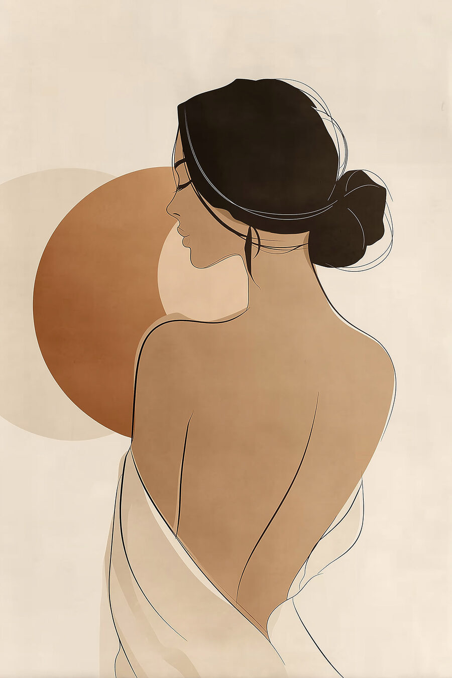 Donna di spalle — design completo