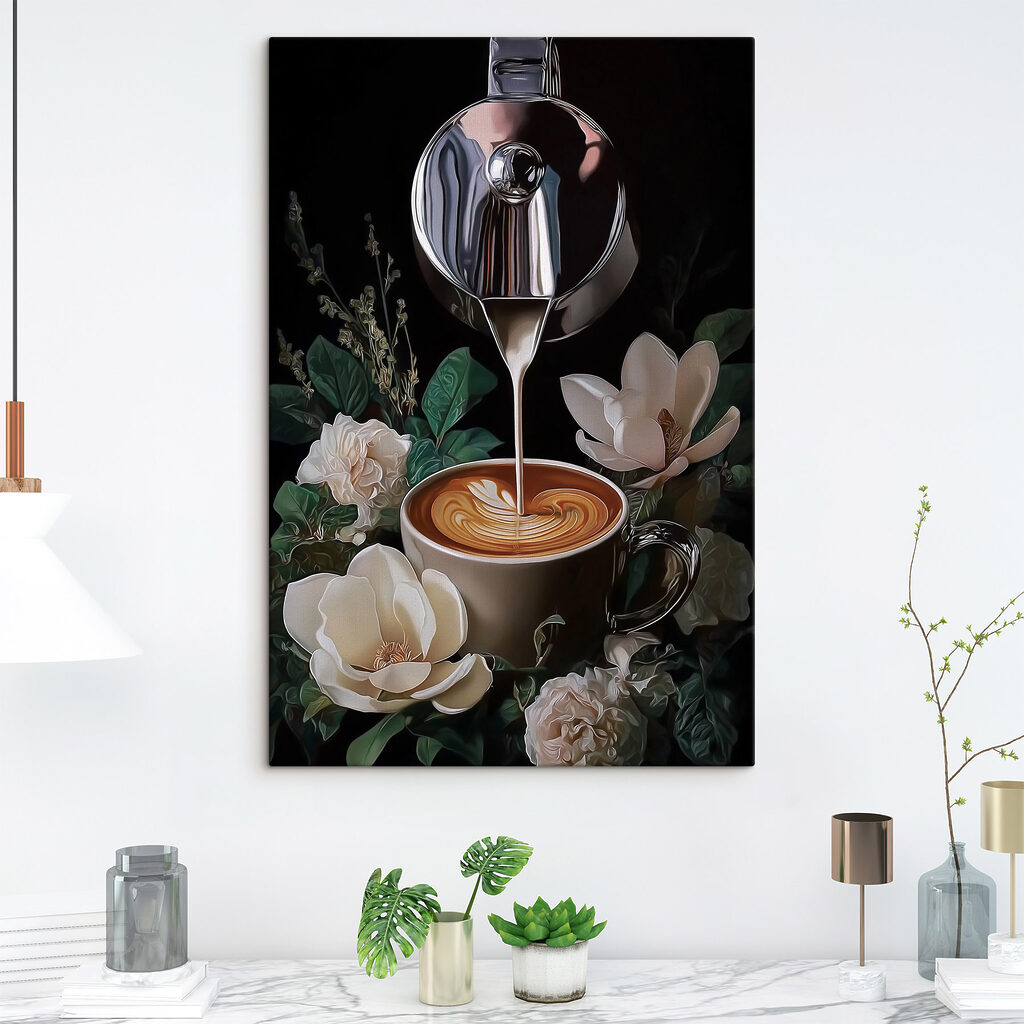Caffè tra i fiori in un ambiente