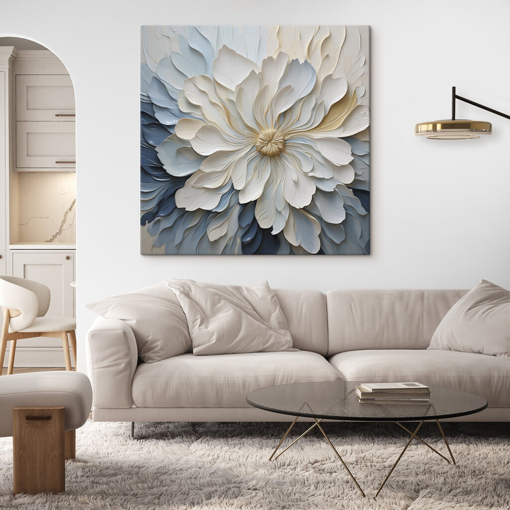 Fiore bianco su blu — ambiente 1