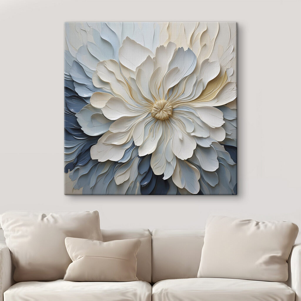 Fiore bianco su blu — ambiente 2